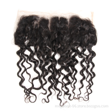 Wholesale Invisible Bleached Natural Black Ear To Ear 13x4 13x5 13x6 water wave Lace Frontal